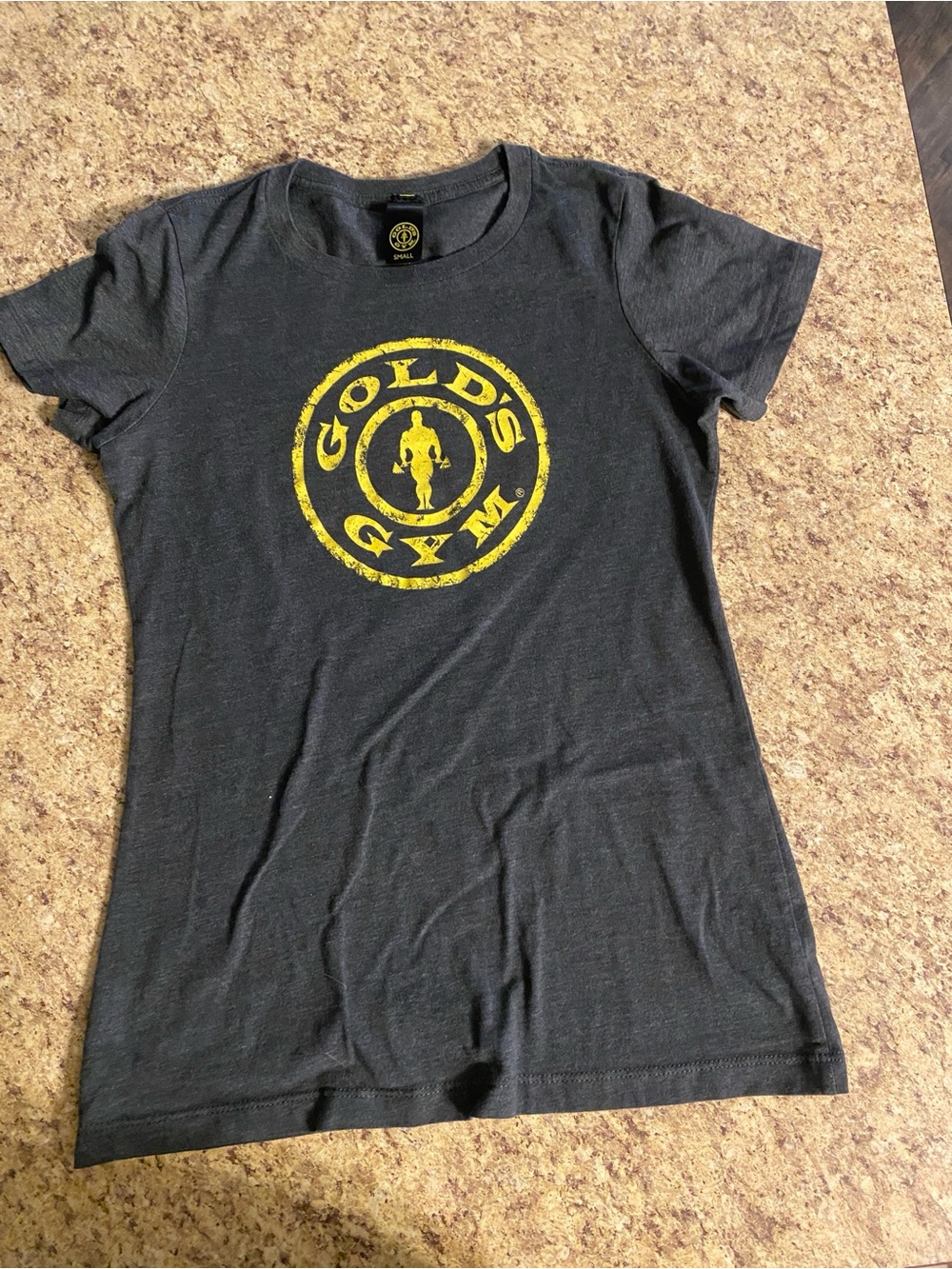 Gold's Gym Black Tee with Yellow Logo - Women's Fit